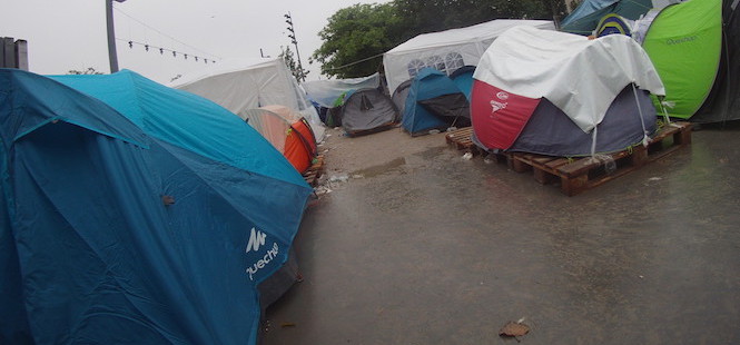 camp migrants Jardin d'Eole