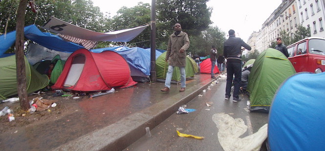 camp migrants Jardin d'Eole