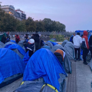 Bastille, Utopia56, campement, jeunes migrants
