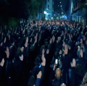 Italie, salut fasciste, Milan, manifestation