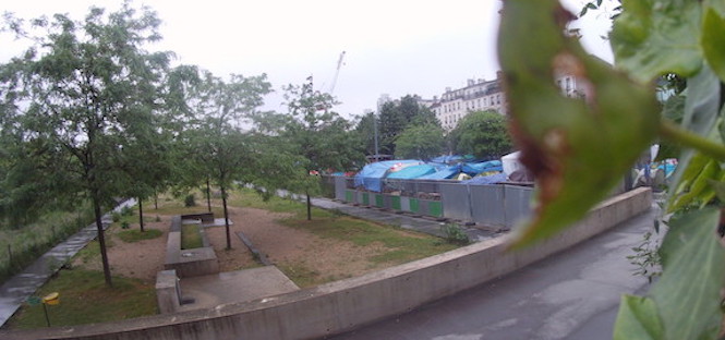 camp migrants Jardin d'Eole