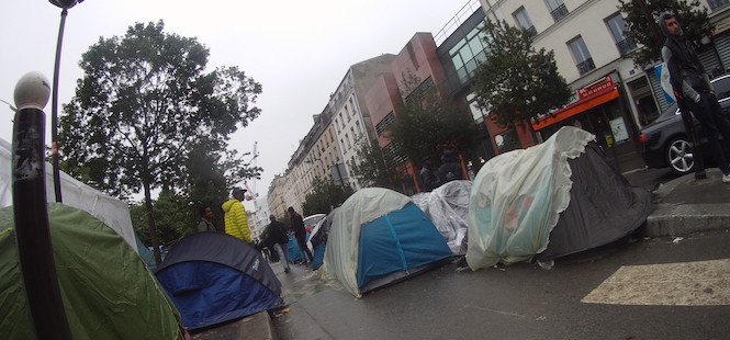 camp migrants Jardin d'Eole