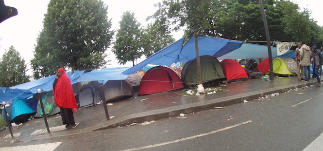 camp migrants Jardin d'Eole