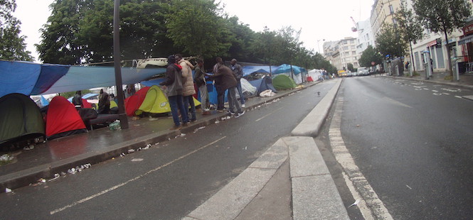 camp migrants Jardin d'Eole