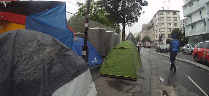 camp migrants Jardin d'Eole