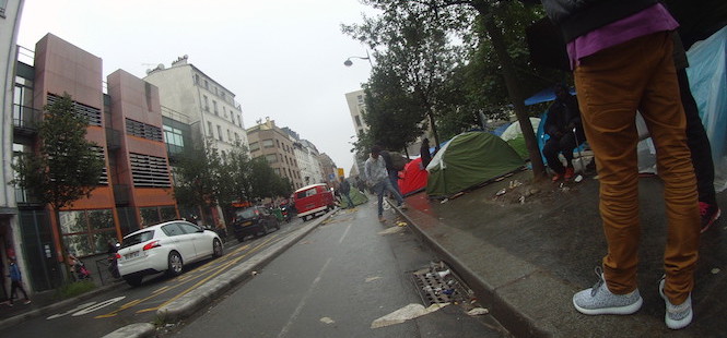 camp migrants Jardin d'Eole