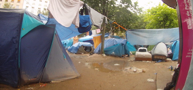 camp migrants Jardin d'Eole