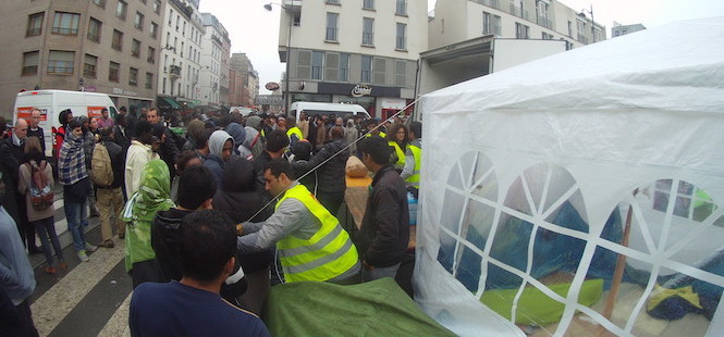 camp migrants Jardin d'Eole