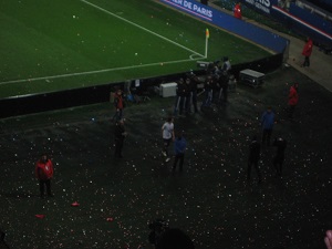 Adrien Rabiot en bas de la tribune Boulogne