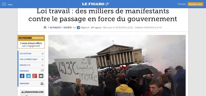 Figaro,  loi travail, manifestation