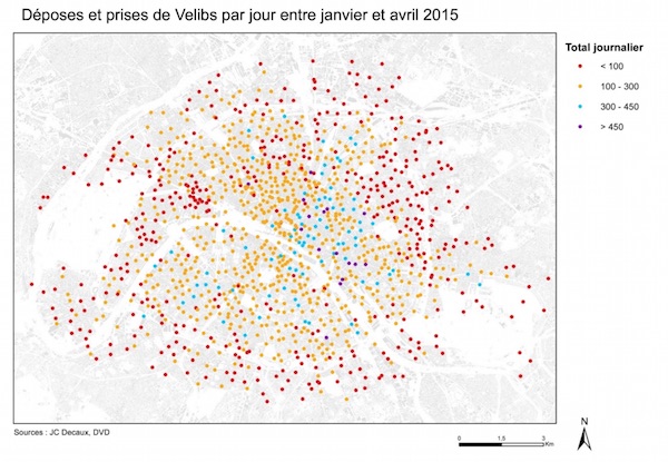 Stations de déposes et prises de Velibs