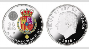 <espagne, numismates, pièce, 30€, couleur