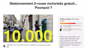 Stationnement, pétition, motos, municipales