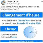 changement, heure, hiver