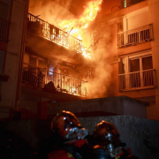 Incendie, 18e, feu, migrants