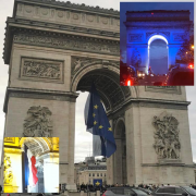 Arc triomphe, Paris, drapeau
