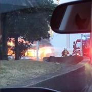 bus, incendie, périphérique