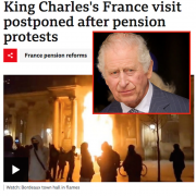 Charles III, visite, manifestations, grèves, retraites