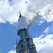 Feu, cathédrale, Rouen, flèche, travaux