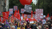 Angleterre, Manifestation, Austérité